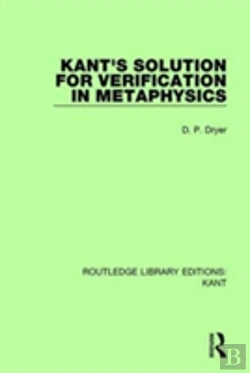 Bertrand.pt - Kant'S Solution For Verification In Metaphysics