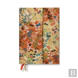 Bertrand.pt - Kara-Ori (Japanese Kimono) Midi 18-Month Horizontal Hardback Dayplanner 2025 (Wrap Closure)
