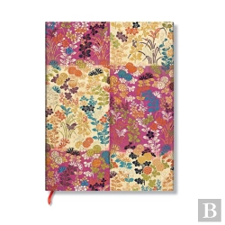 Bertrand.pt - Kara-Ori Pink (Japanese Kimono) Midi Unlined Softcover Flexi Journal (Elastic Band Closure)