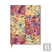 Kara-Ori Pink (Japanese Kimono) Mini Lined Softcover Flexi Journal (Elastic Band Closure)