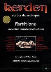 Kerden ; cordes de Bretagne ; partitions pour guitare, bouzouki, mandoline, basse ; accords, tablatures, mélodies