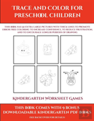 Kindergarten Worksheet Games (Trace And Color For Preschool Children)