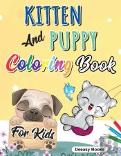 Kitten And Puppy Coloring Book For Kids