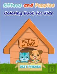 Kittens And Puppies Coloring Book For Kids