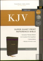 Kjv Holy Bible: Super Giant Print With 43,000 Cross References, Brown Bonded Leather, Red Letter, Comfort Print (Thumb Indexed): King James Version