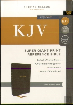 Bertrand.pt - Kjv Holy Bible: Super Giant Print With 43,000 Cross References, Brown Bonded Leather, Red Letter, Comfort Print (Thumb Indexed): King James Version