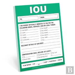 Bertrand.pt - Knock Knock Iou Nifty Note