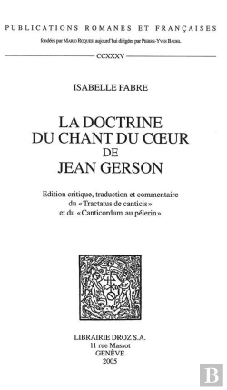 Bertrand.pt - La Doctrine Du Chant Du Coeur De Jean Gerson :