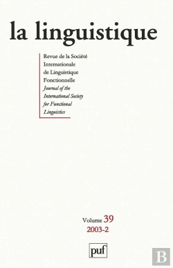 Bertrand.pt - La Linguistique 2003 Vol 39 N 2