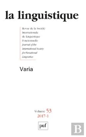 La Linguistique 2017 Vol.53 N 1