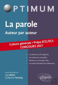 Bertrand.pt - La Parole : Auteur Par Auteur : Culture Générale : Prépas Ece/Ecs Concours (Édition 2017)