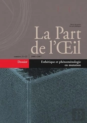 La Part De L'Oeil N?21/22 Esthetique Et Phenomenologie En Mu