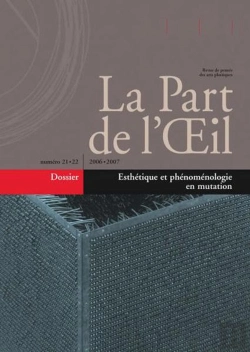 Bertrand.pt - La Part De L'Oeil N?21/22 Esthetique Et Phenomenologie En Mu