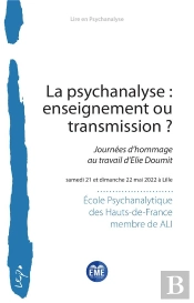 La Psychanalyse : Enseignement Ou Transmission ? : Journées D'Hommage Au Travail D'Elie Doumit