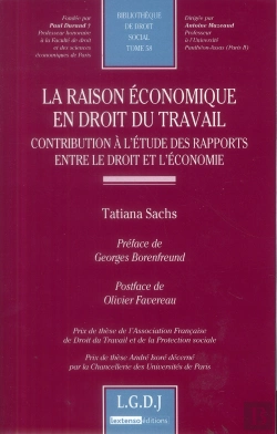 Bertrand.pt - La Raison Économique En Droit Du Travail ; Contribution À L'Étude Des Rapports Entre Le Droit Et L'Économie