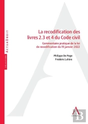 La Recodification Des Livres 2.3 Et 4 Du Code Civil : Commentaire Pratique De La Loi De Recodification Du 19 Janvier 2022
