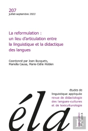 La Reformulation : Un Lieu D'Articulation Entre La Linguistique Et La Didactique Des Langues