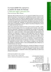 La Responsabilité Des Entreprises En Matière De Droits De L'Homme T.1 ; Nouveaux Enjeux, Nouveaux Rôles