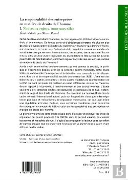 Bertrand.pt - La Responsabilité Des Entreprises En Matière De Droits De L'Homme T.1 ; Nouveaux Enjeux, Nouveaux Rôles