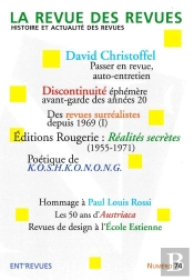 La Revue Des Revues : La Revue Des Revues Numéro 74