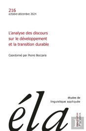L'Analyse Des Discours Sur Le Développement Et La Transition Durable (Édition 2024)