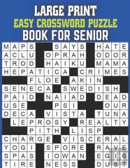 Large Print Easy Crossword Puzzle Book For Senior