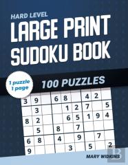 Large Print Sudoku Book Hard Level 100 Puzzles