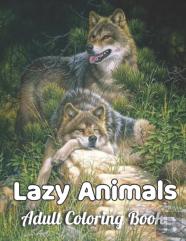 Lazy Animals Adult Coloring Book