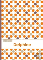 Le Carnet De Delphine - Lignes, 96p, A5 - Ronds Orange Gris Violet
