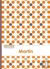 Le Carnet De Martin - Lignes, 96p, A5 - Ronds Orange Gris Violet