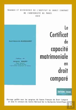 Bertrand.pt - Le Certificat De Capacité Matrimoniale En Droit Comparé