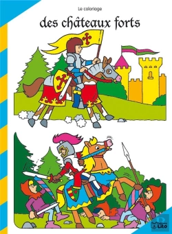 Bertrand.pt - Le Coloriage Des Chateaux Forts : Le Chevalier Avec Drapeau