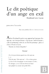 Le Dit Poétique D'Un Ange En Exil