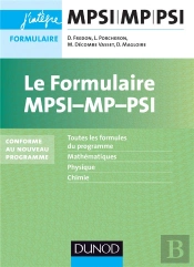 Le Formulaire Mpsi-Mp - 5e Edition - Conforme Au Nouveau Programme