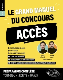 Bertrand.pt - Le Grand Manuel Accès (Programme Officiel : Écrits + Oraux) : 10 Concours Blancs, 100 Fiches, 100 Vidéos De Cours