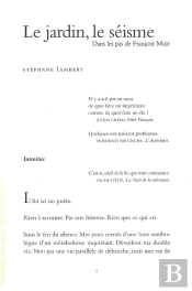 Le Jardin, Le Séisme ; Dans Les Pas De François Muir