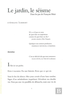 Bertrand.pt - Le Jardin, Le Séisme ; Dans Les Pas De François Muir