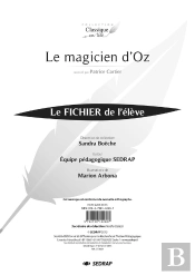 Le Magicien D'Oz ; Fichier De L'Élève