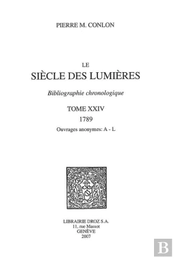 Bertrand.pt - Le Siècle Des Lumières, Bibliographie, Chronologique Tome 24 ; 1789