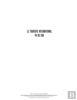 Bertrand.pt - Le Tourisme International Vu Du Sud. Essai Sur La Problematique Du Tourisme Dans Les Pays En Develop