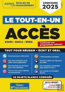 Bertrand.pt - Le Tout-En-Un Acces - 25 Sujets Blancs - Ecrits Et Oraux - Tutos Offerts : Esdes, Essca, Ieseg - Concours 2025