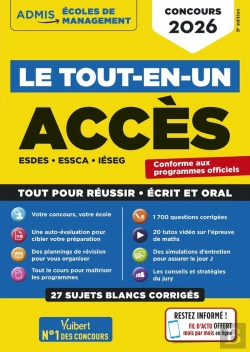 Bertrand.pt - Le Tout-En-Un Acces - 25 Sujets Blancs - Ecrits Et Oraux - Tutos Offerts : Esdes, Essca, Ieseg - Concours 2026