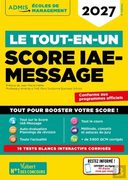 Bertrand.pt - Le Tout-En-Un Score Iae-Message - Sélection 2027 : 15 Tests Blancs Interactifs