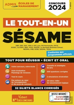 Bertrand.pt - Le Tout-En-Un Sesame - 31 Sujets Blancs - Ecrits Et Oraux - Tutos Offerts - Concours 2024