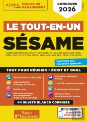 Le Tout-En-Un Sésame - 35 Sujets Blancs - Écrits Et Oraux - Tutos Offerts : Concours 2026