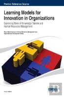 Learning Models For Innovation In Organizations