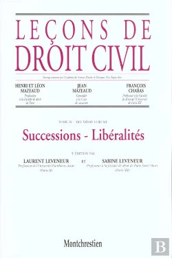 Bertrand.pt - Lecons De Droit Civil T.4 Successions Liberalites