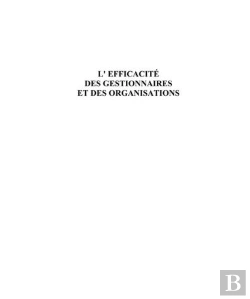 Bertrand.pt - L'Efficacite Des Gestionnaires Et Des Organisations
