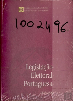 Bertrand.pt - Legislação Eleitoral Portuguesa 1820-1926