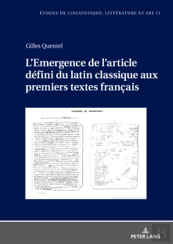 Bertrand.pt - L'Emergence De L'Article Défini Du Latin Classique Aux Premiers Textes Français